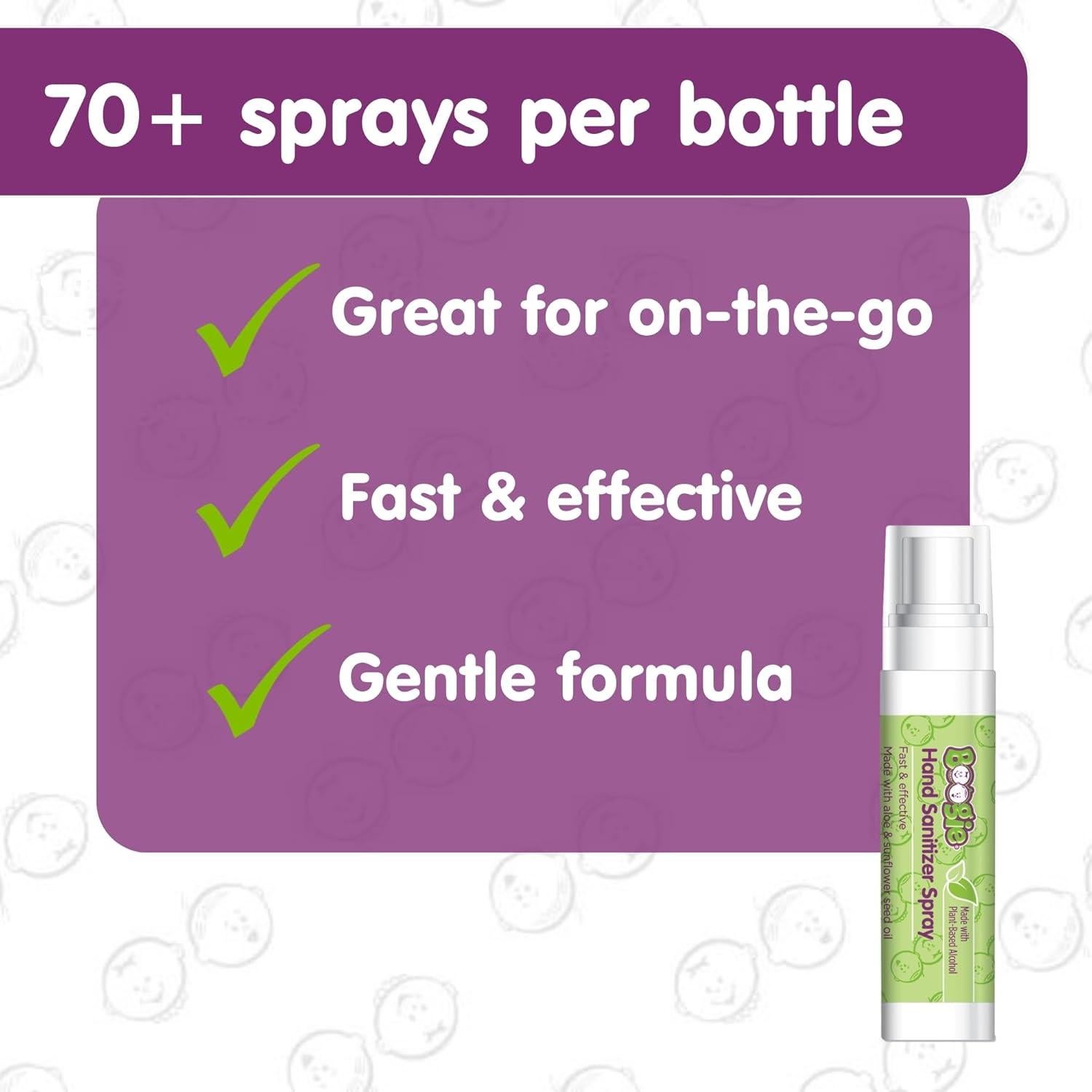 Spray Desinfectante para Manos Boogie Kids - 3 Unidades, Aloe y Aceite de Girasol