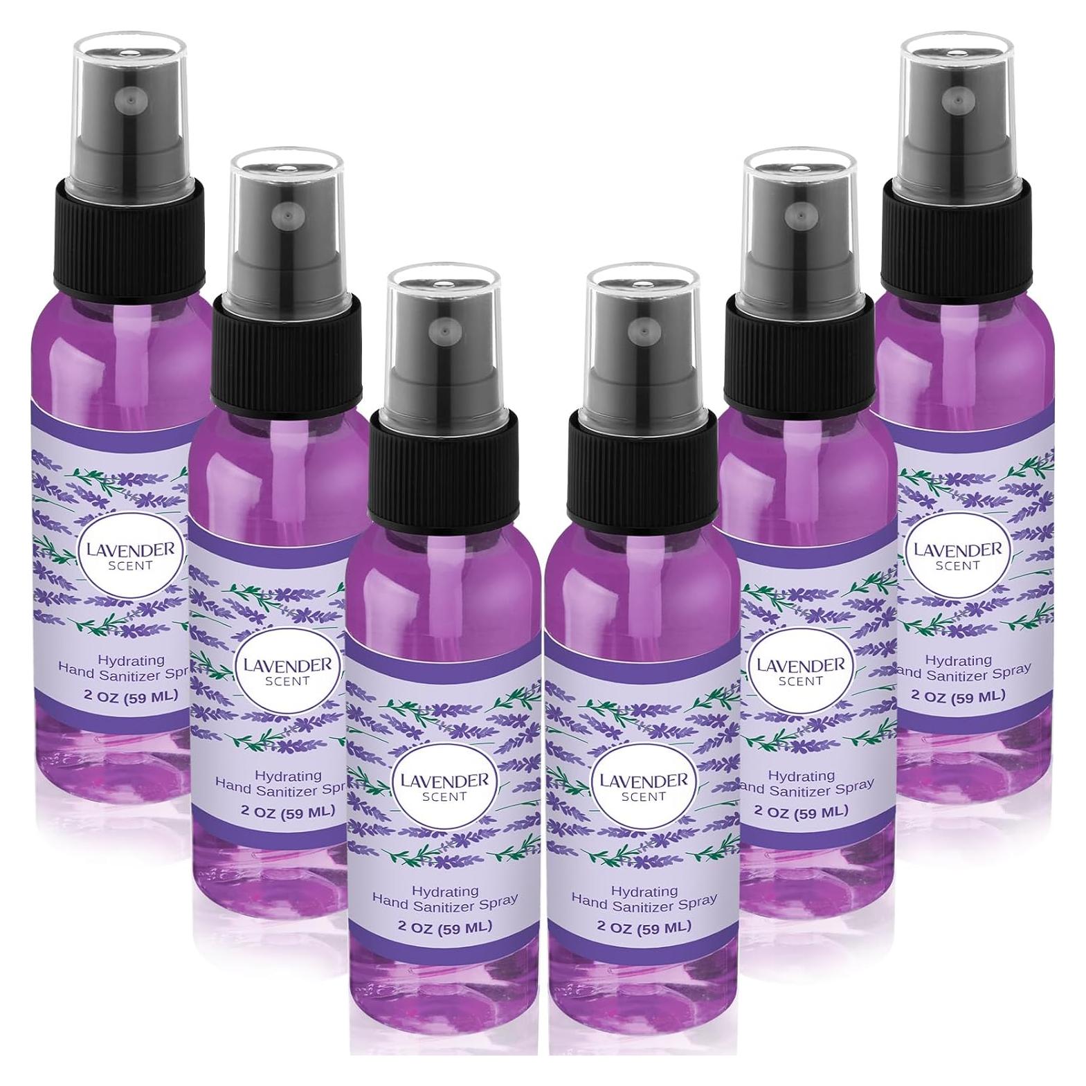 6 Sprays Desinfectantes para Manos Lavanda Dansib 59 ml