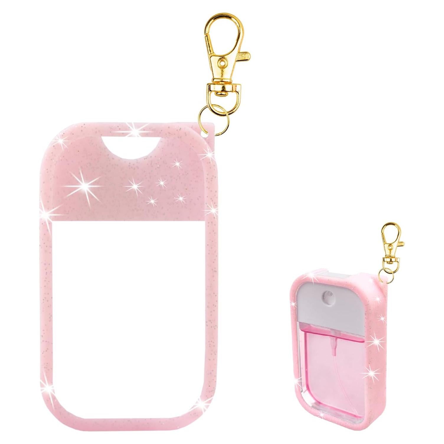 Funda de Silicona Touchland 30 ml con Llavero Rosa Brillante