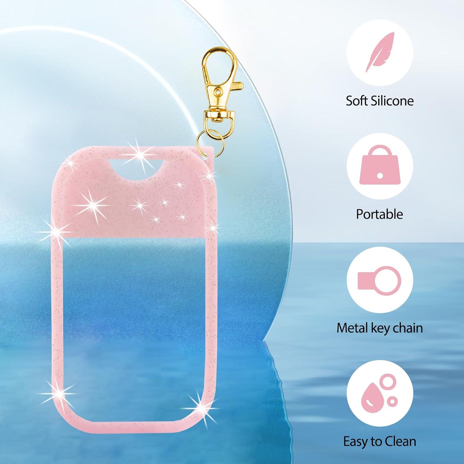 Funda de Silicona Touchland 30 ml con Llavero Rosa Brillante