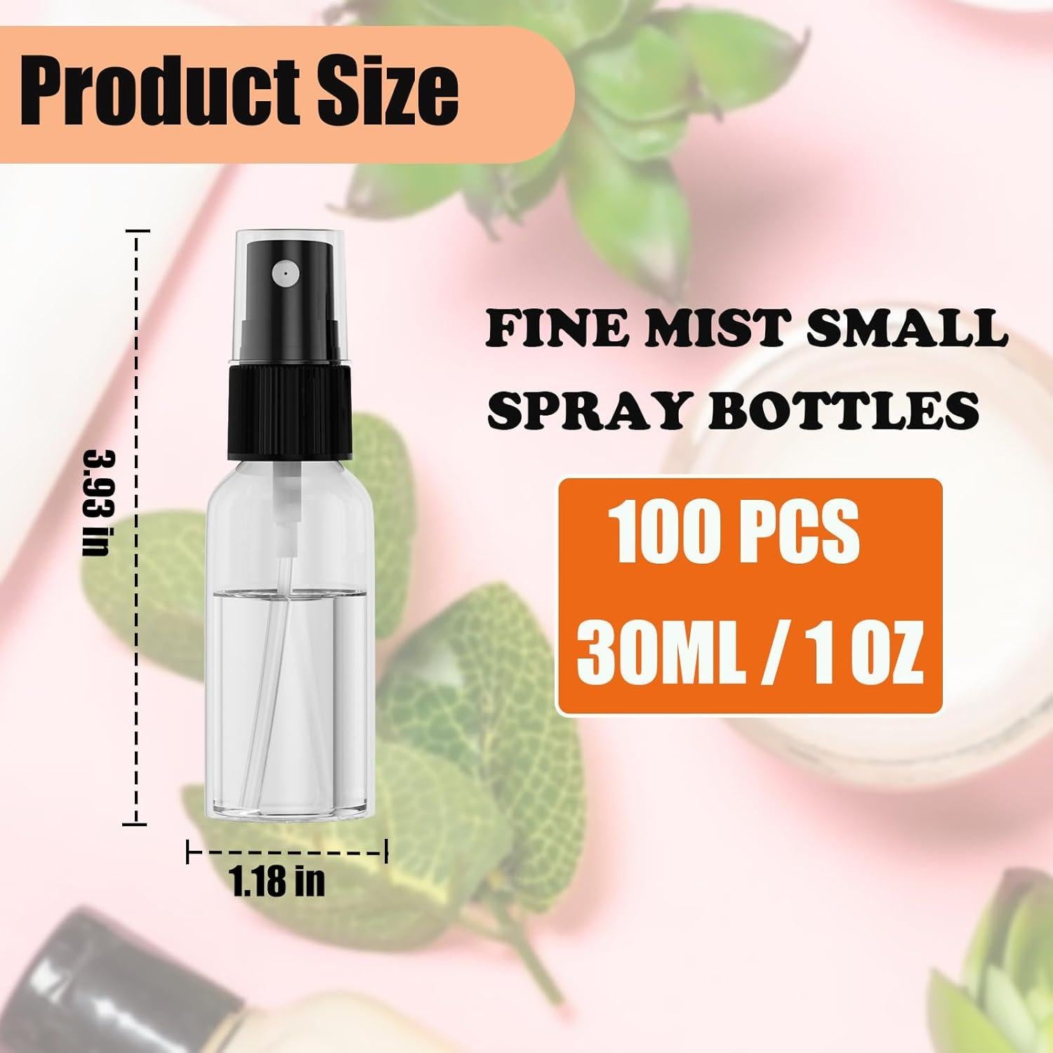 100 Botellas de Spray Pequeñas 30ml EVANCENT Recargables