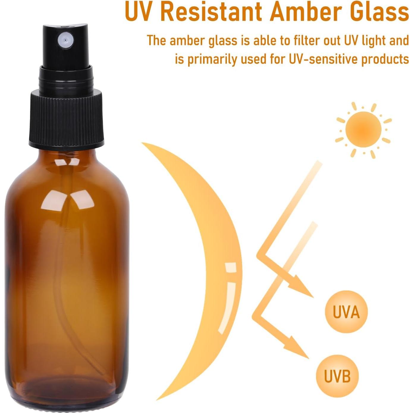 Botellas de Spray de Vidrio Ámbar 60ml Jaisie.W Set de 16