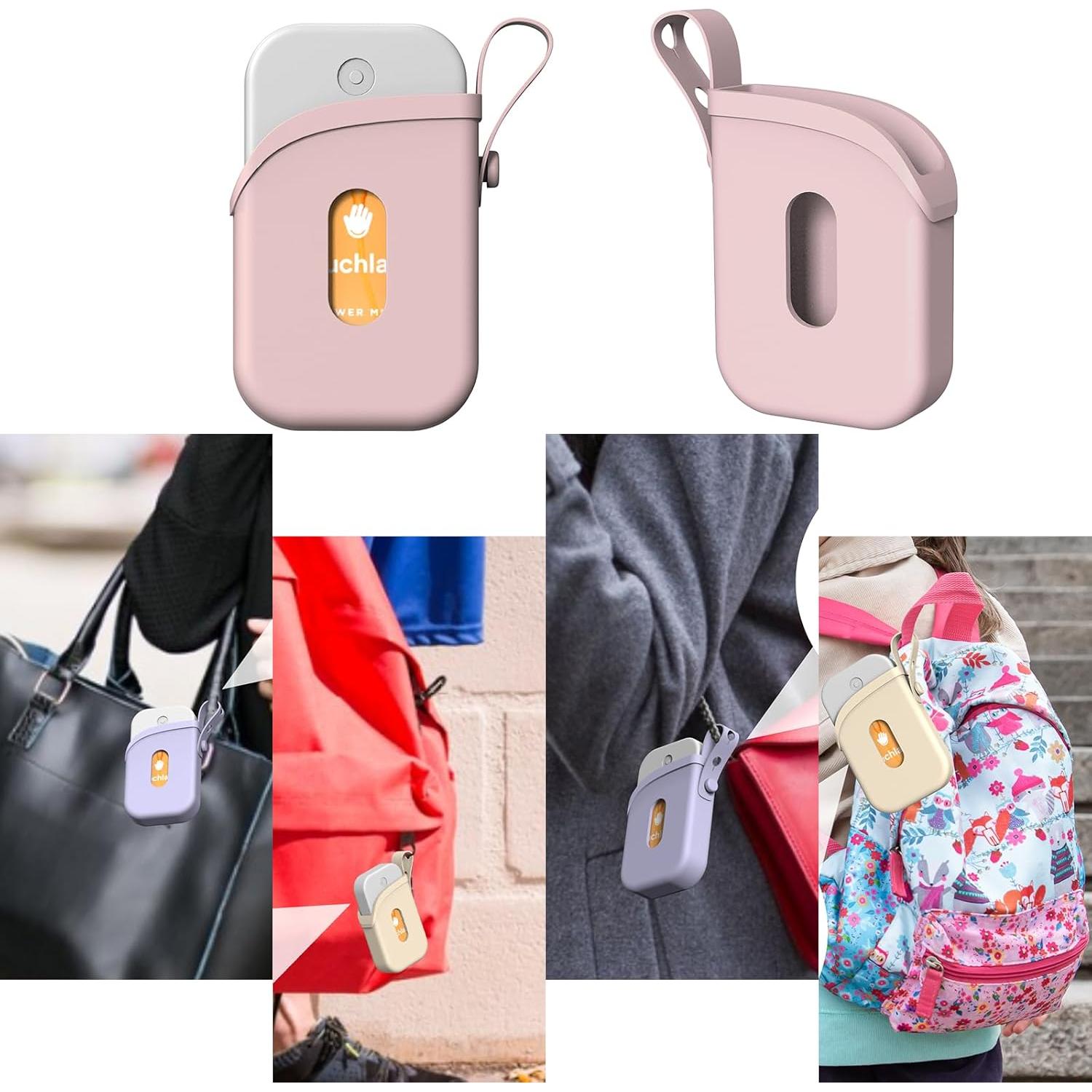 Funda de Silicona Rosa para Spray Desinfectante Touchland 30 ml