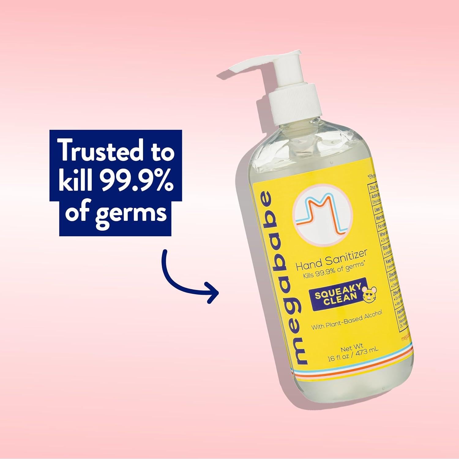 Desinfectante de Manos Megababe 0.45L Vegano Hidratante