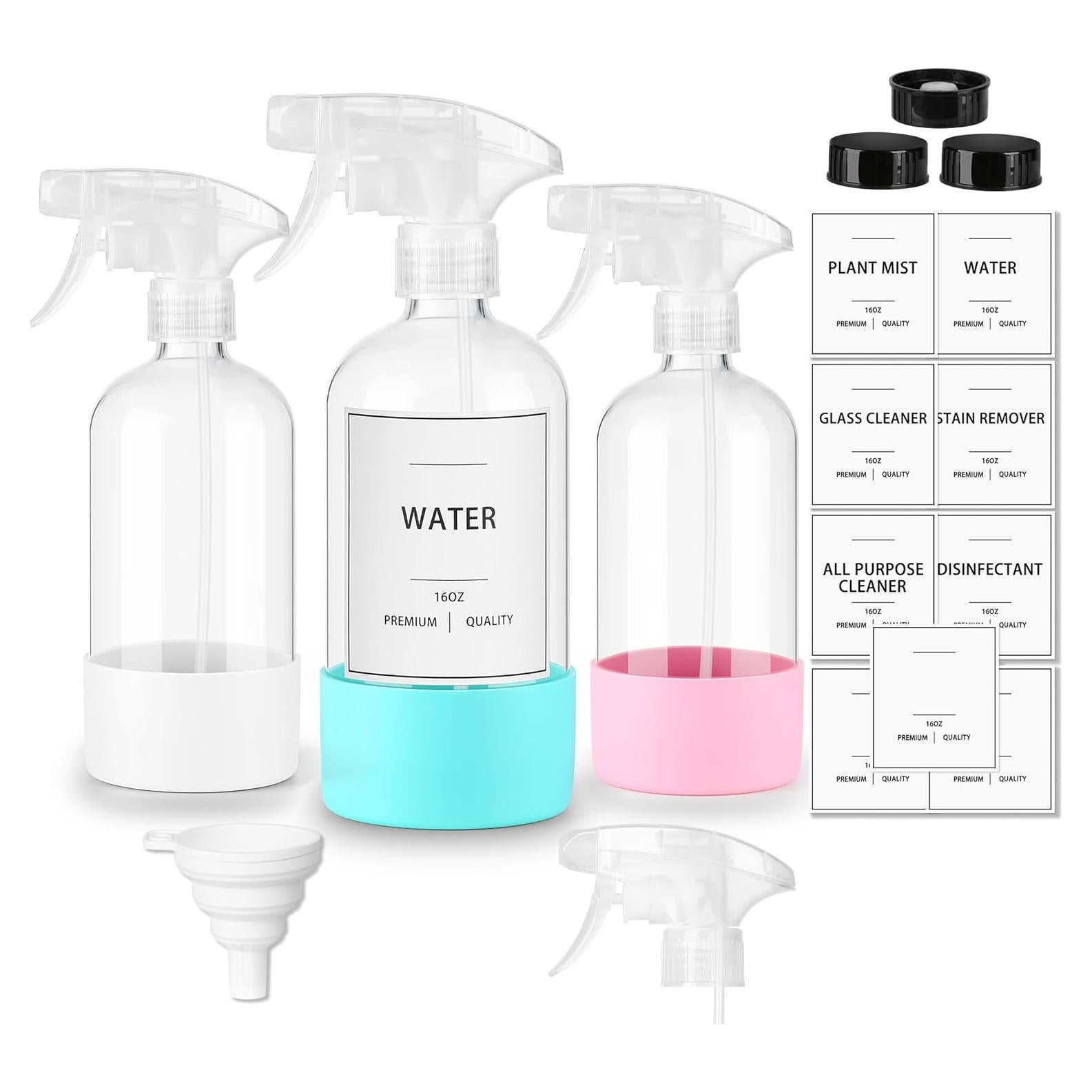 Botella de Spray de Vidrio YULING-X 500 ml 3 Piezas con Funda