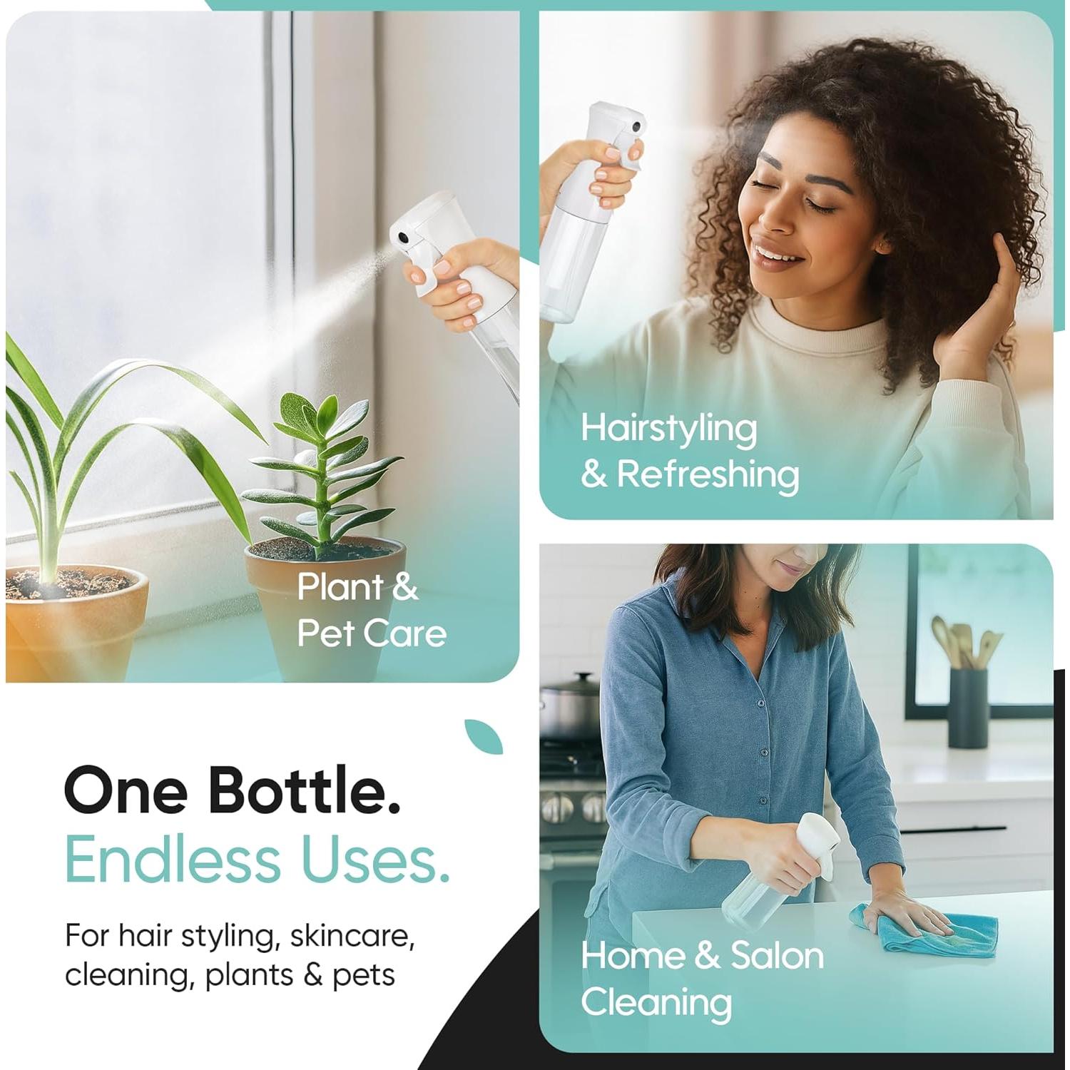 Botella de Spray Aquableu 200ml Niebla Continua Reutilizable