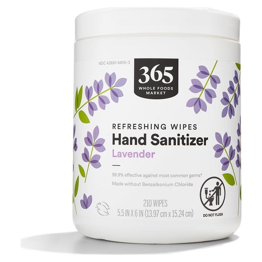 Toallitas Desinfectantes de Manos 365 Lavanda 210 Unidades