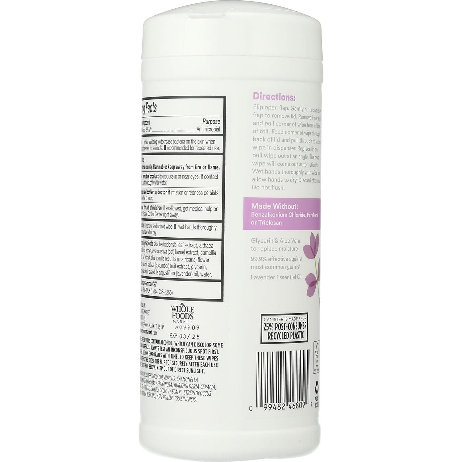 Toallitas Desinfectantes de Manos 365 Lavanda 40 Unidades