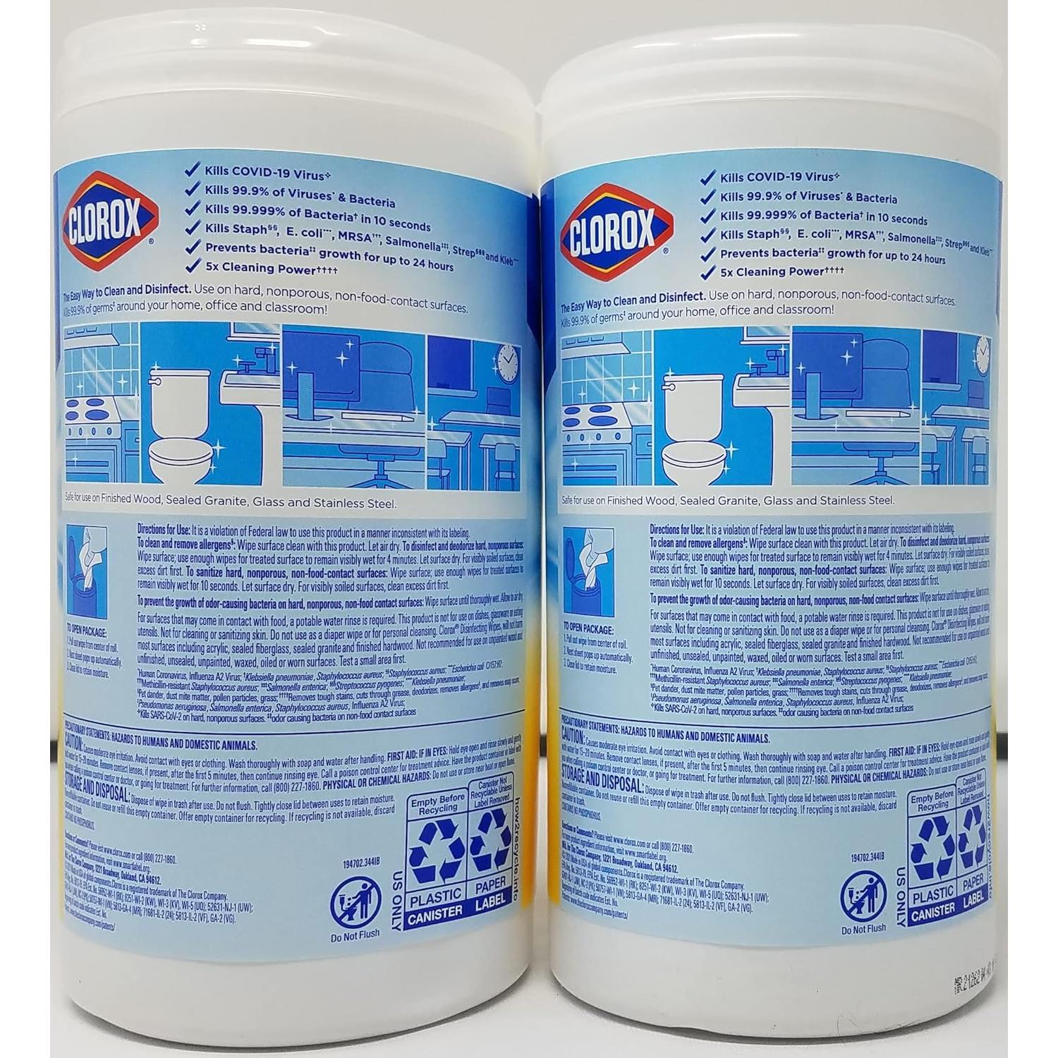 Toallitas Desinfectantes Clorox Aroma Limón Fresco 170 Unidades