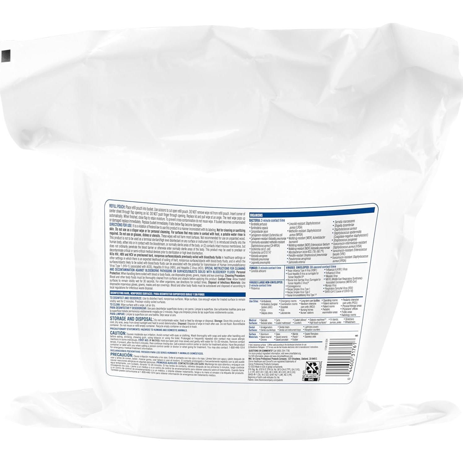 Toallitas Desinfectantes CLOROX Healthcare VersaSure 110 Unidades