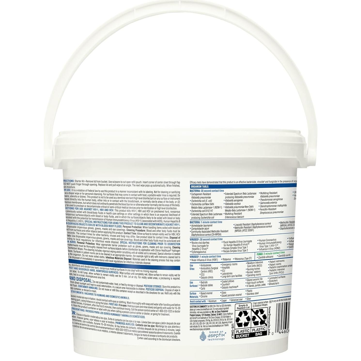 Toallitas Desinfectantes Clorox Healthcare 185 Unidades 30.48x27.94cm