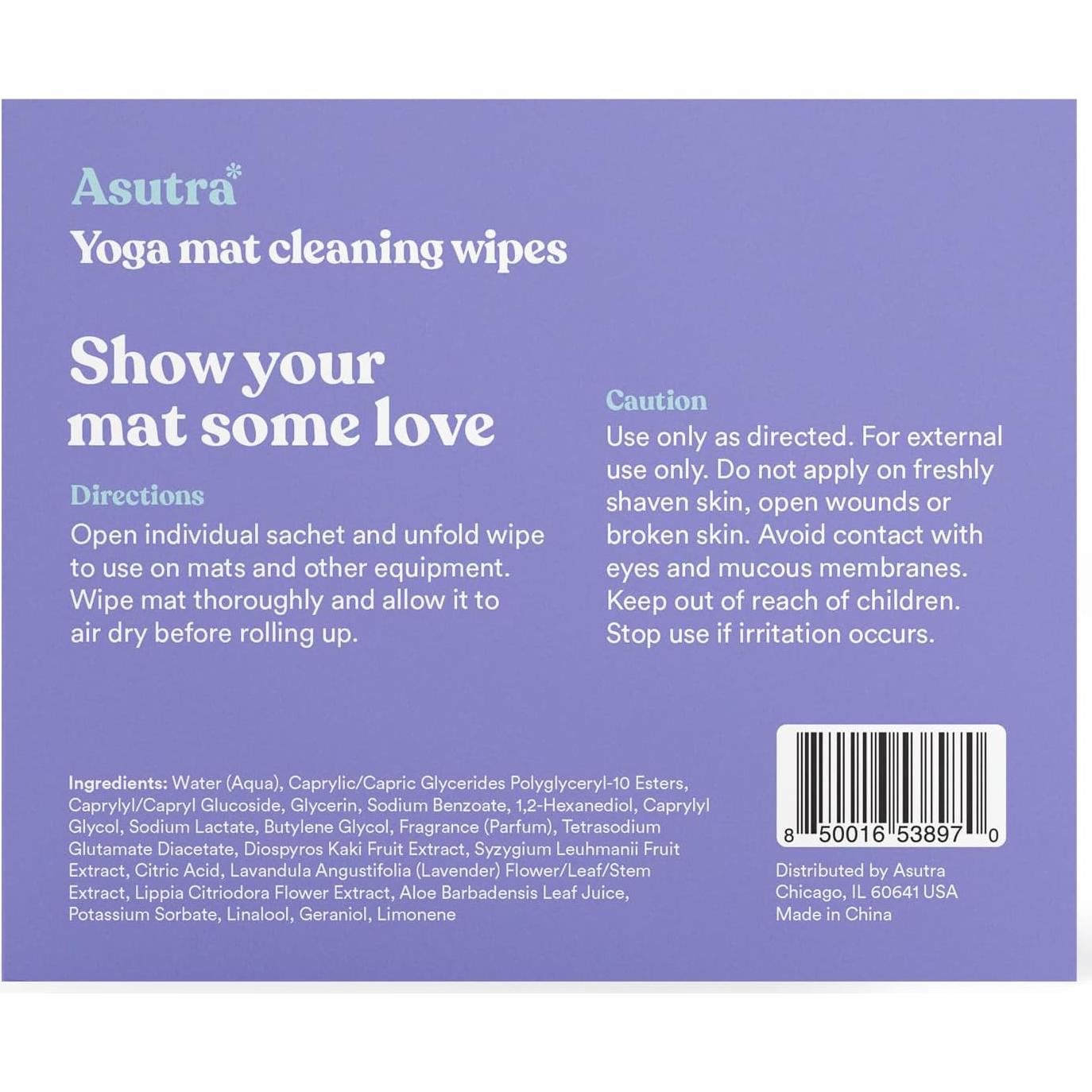 Toallitas Limpiadoras ASUTRA para Esteras de Yoga 60 Unidades