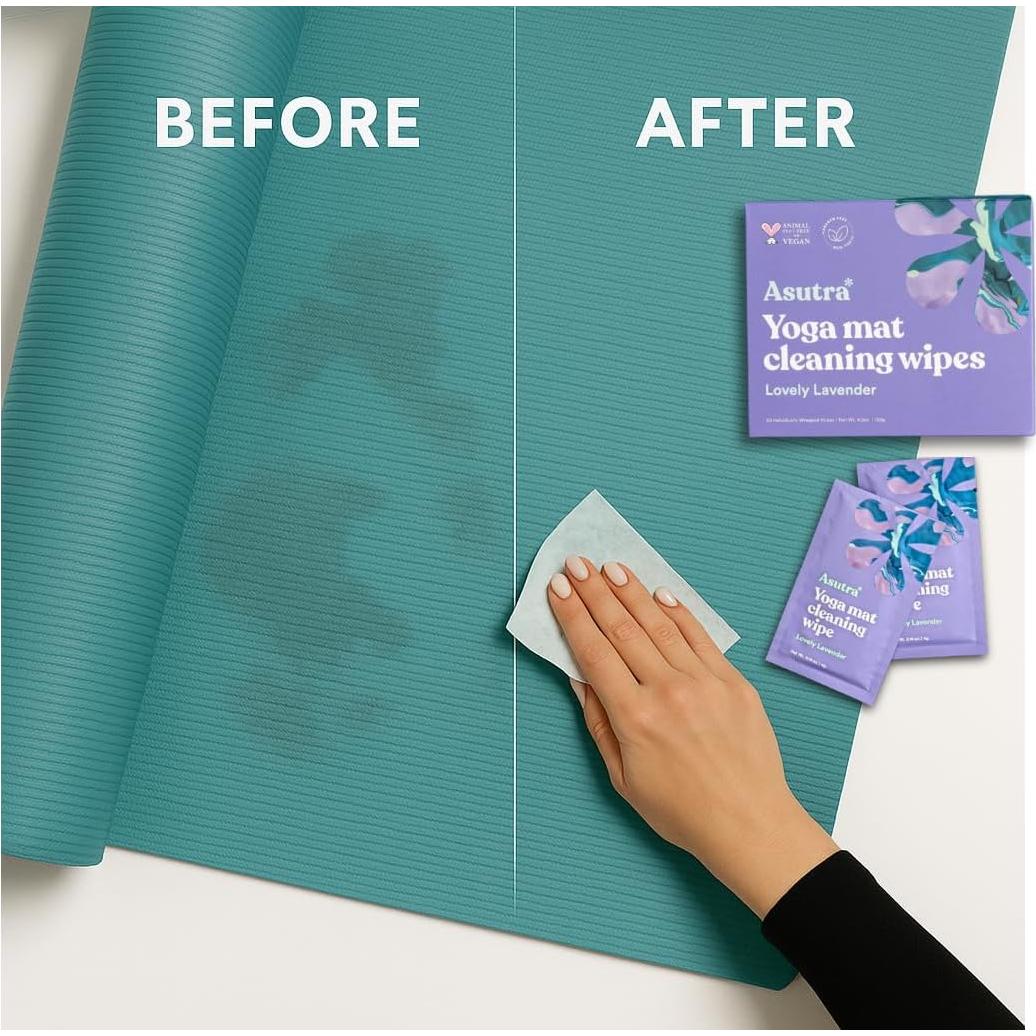 Toallitas Limpiadoras ASUTRA para Esteras de Yoga 60 Unidades