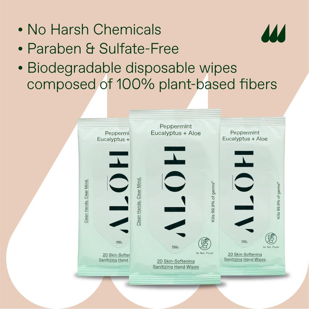 Toallitas Desinfectantes ALO Peppermint Eucalyptus 60ct