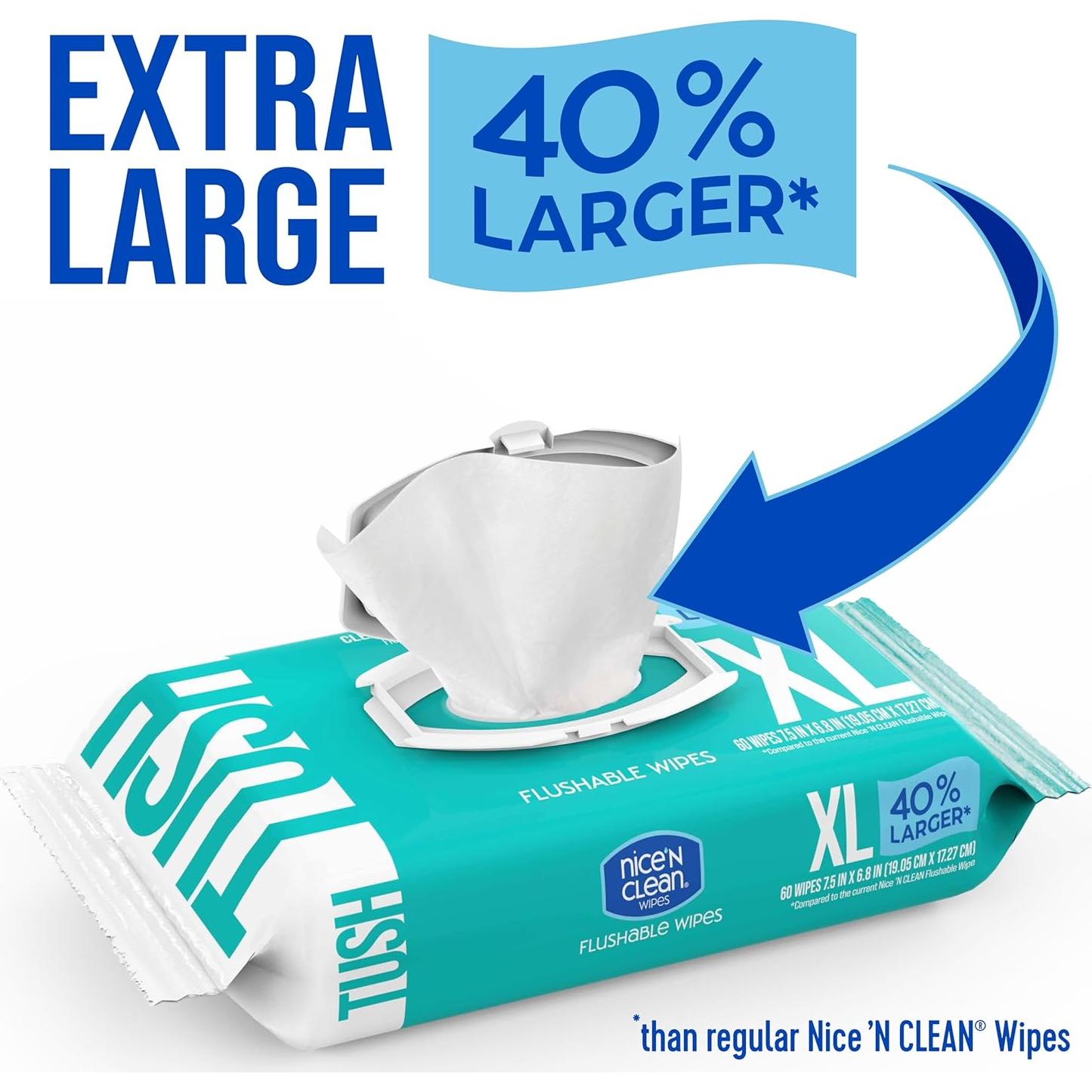 Toallitas Húmedas XL Nice 'N CLEAN 180 Unidades Sin Fragancia