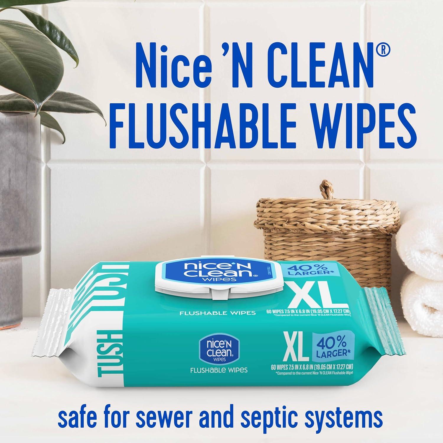 Toallitas Húmedas XL Nice 'N CLEAN 180 Unidades Sin Fragancia