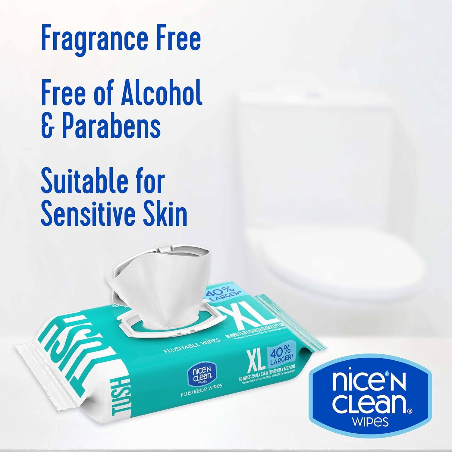 Toallitas Húmedas XL Nice 'N CLEAN 180 Unidades Sin Fragancia