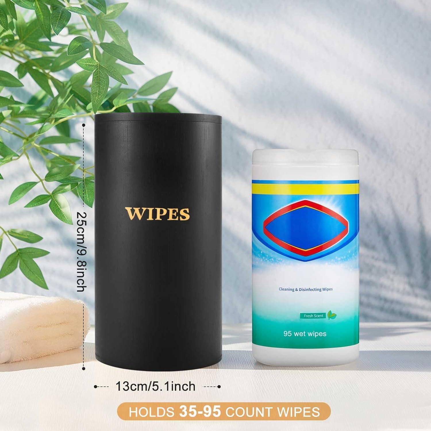 Dispensador de Toallitas Húmedas Recargable Bambú Negro