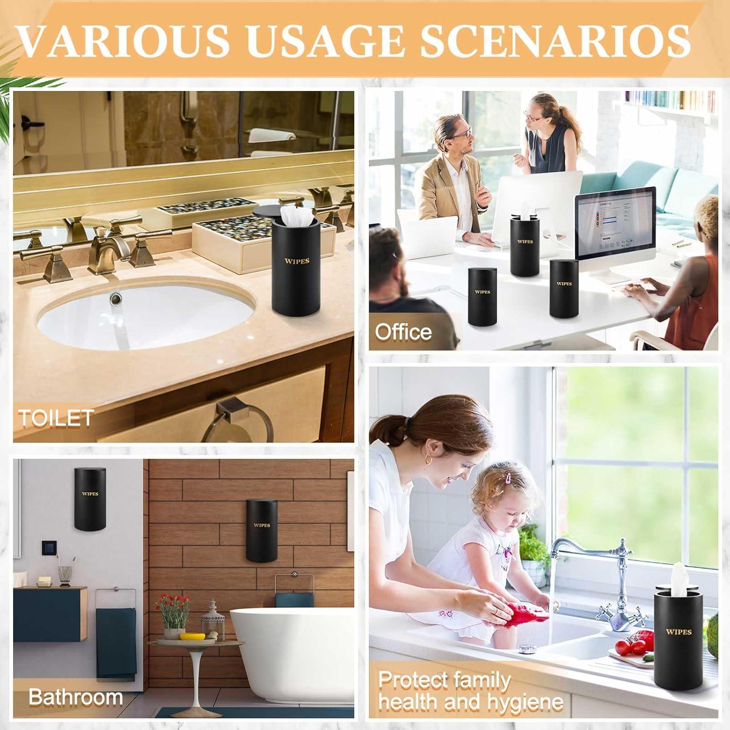 Dispensador de Toallitas Húmedas Recargable Bambú Negro