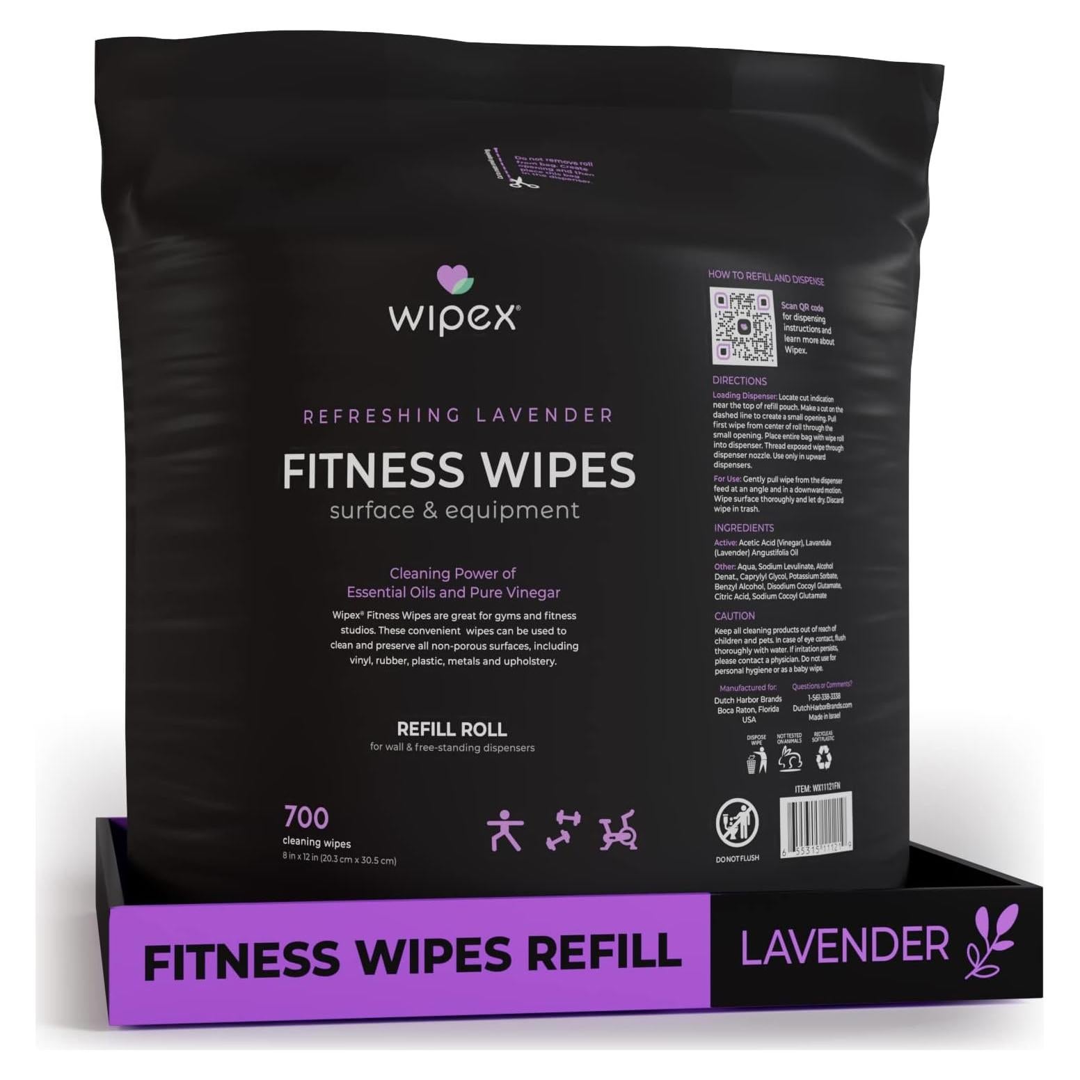 Toallitas Naturales Wipex para Equipos de Fitness 700 Unidades