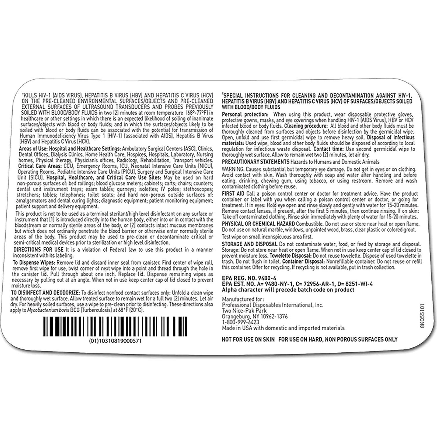 Toallitas Desinfectantes Germicidas PDI Super Sani 160 Unidades