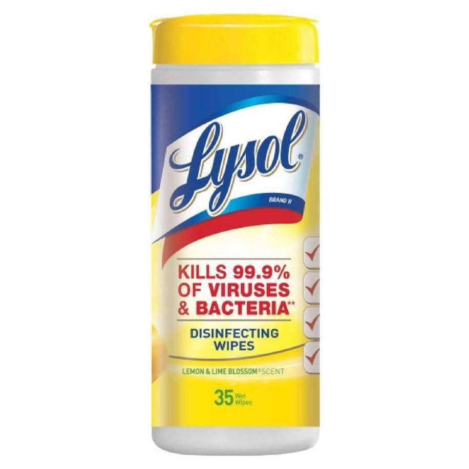 Toallitas Desinfectantes Lysol Flor de Limón y Lima 70 Unidades