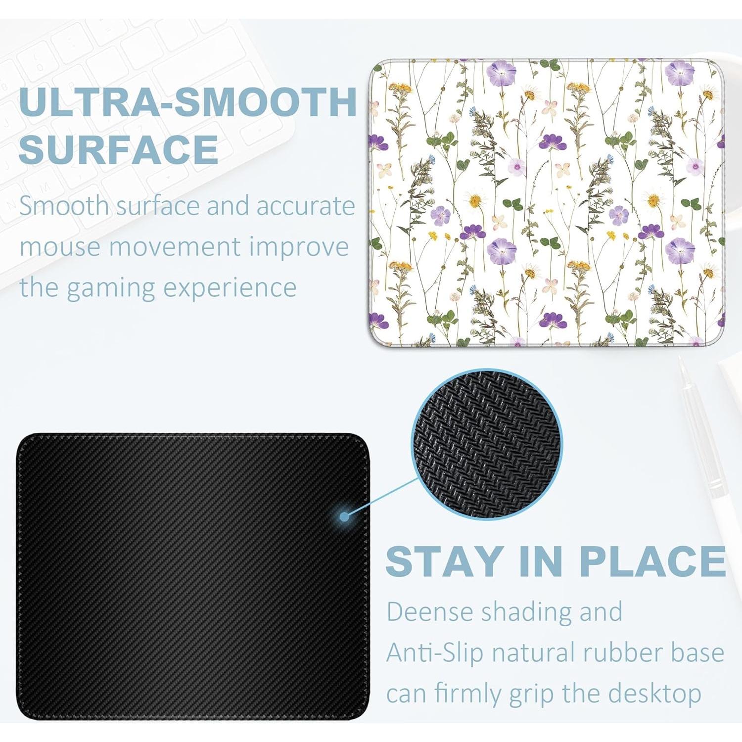 Alfombrilla de Ratón LVYUNF Flores 26x21 cm Antideslizante