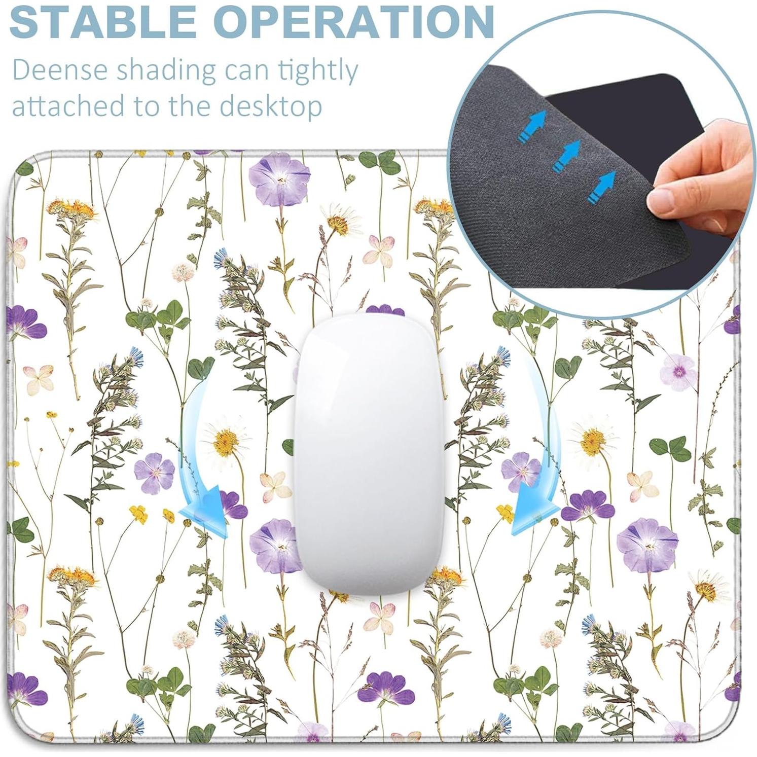 Alfombrilla de Ratón LVYUNF Flores 26x21 cm Antideslizante