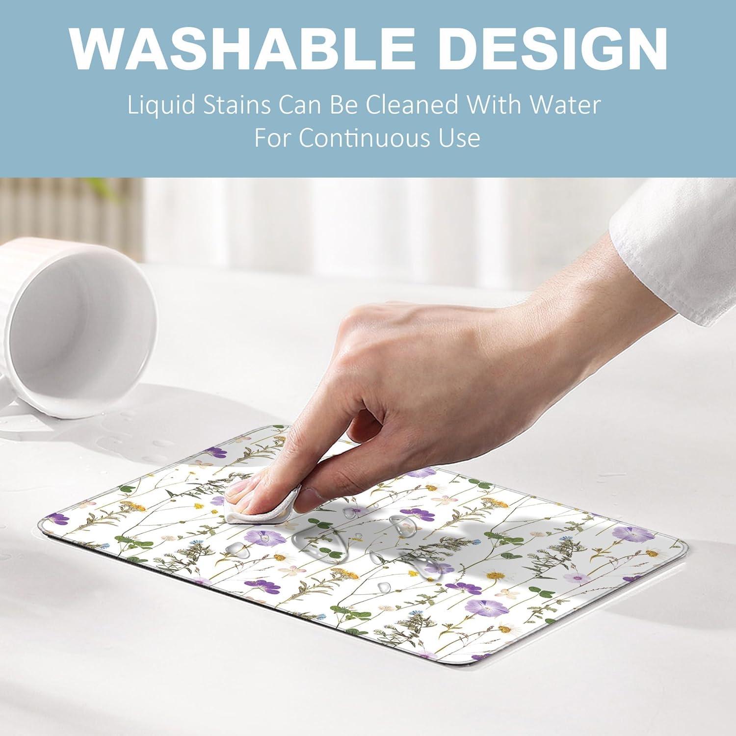 Alfombrilla de Ratón LVYUNF Flores 26x21 cm Antideslizante