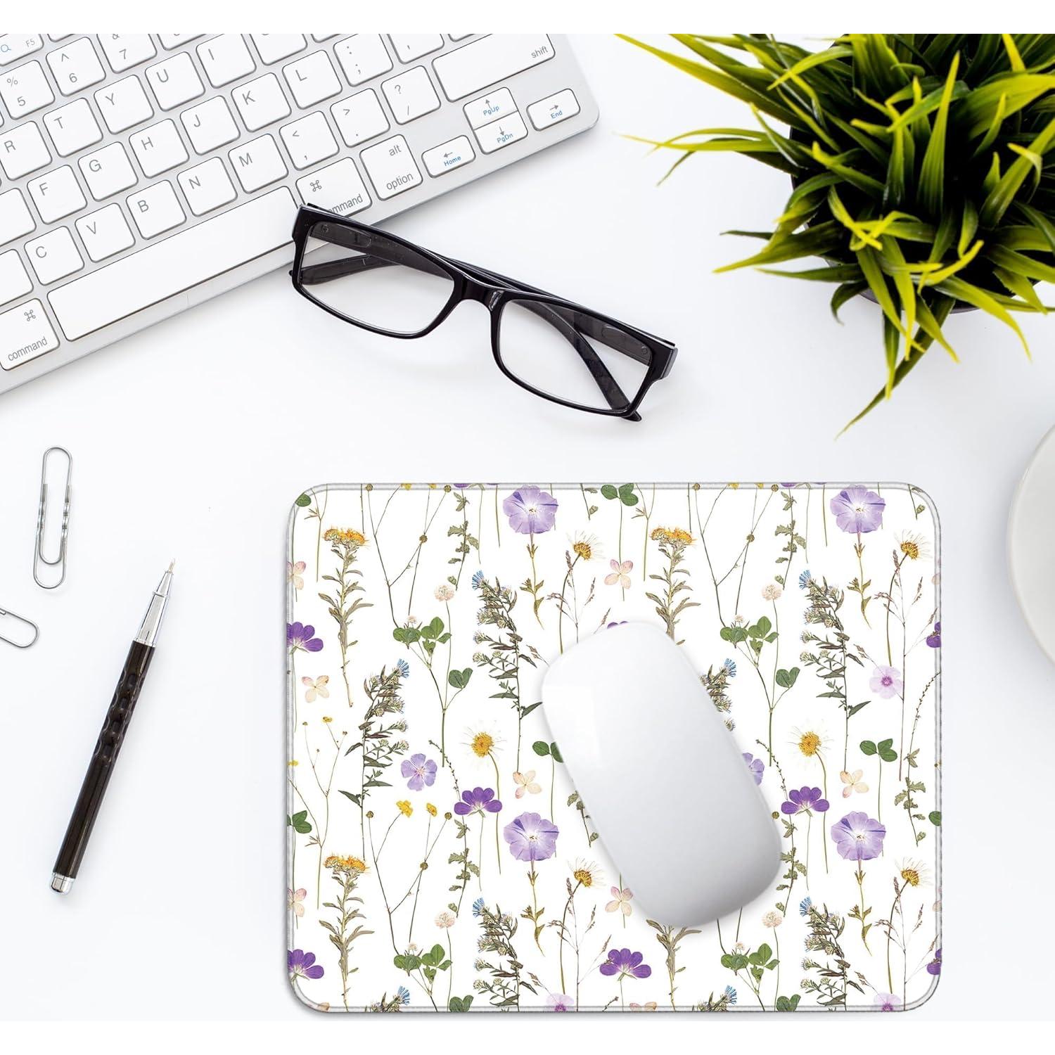 Alfombrilla de Ratón LVYUNF Flores 26x21 cm Antideslizante