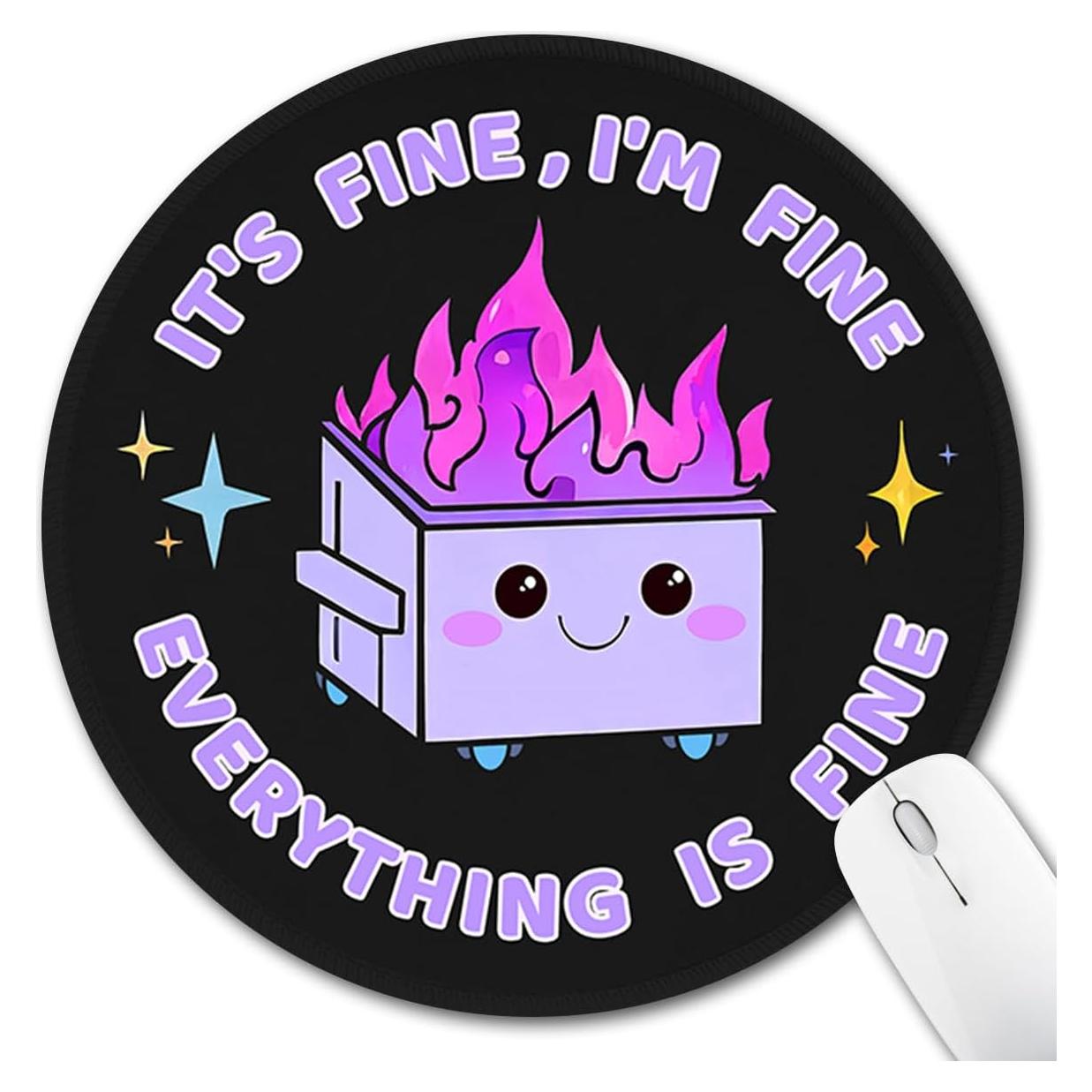 Alfombrilla de Ratón Hancynir Morada Redonda Antideslizante 220mm