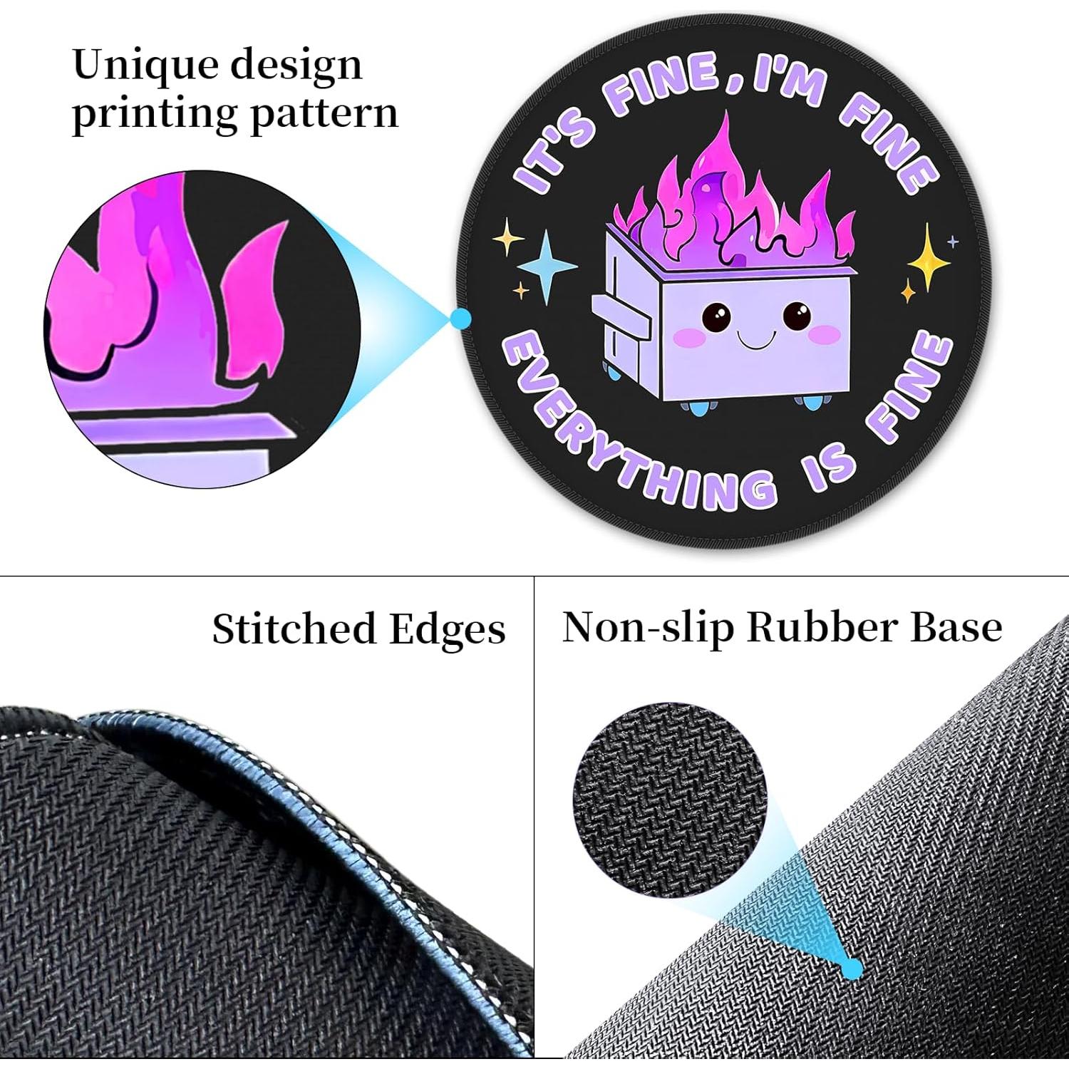 Alfombrilla de Ratón Hancynir Morada Redonda Antideslizante 220mm