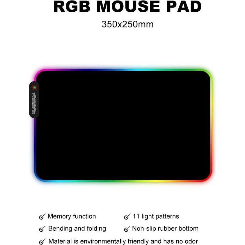 Alfombrilla de Ratón RGB DOGAIN 34.8x26.2 cm 11 Modos Iluminación