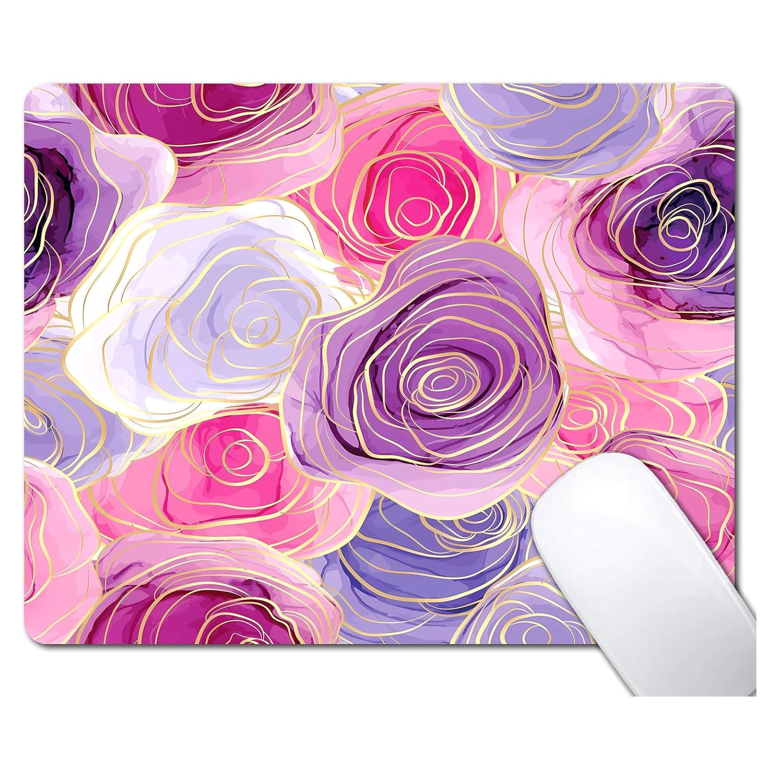 Alfombrilla de Ratón Floral Rosa Purpura EASTSMOOTH 24x20 cm