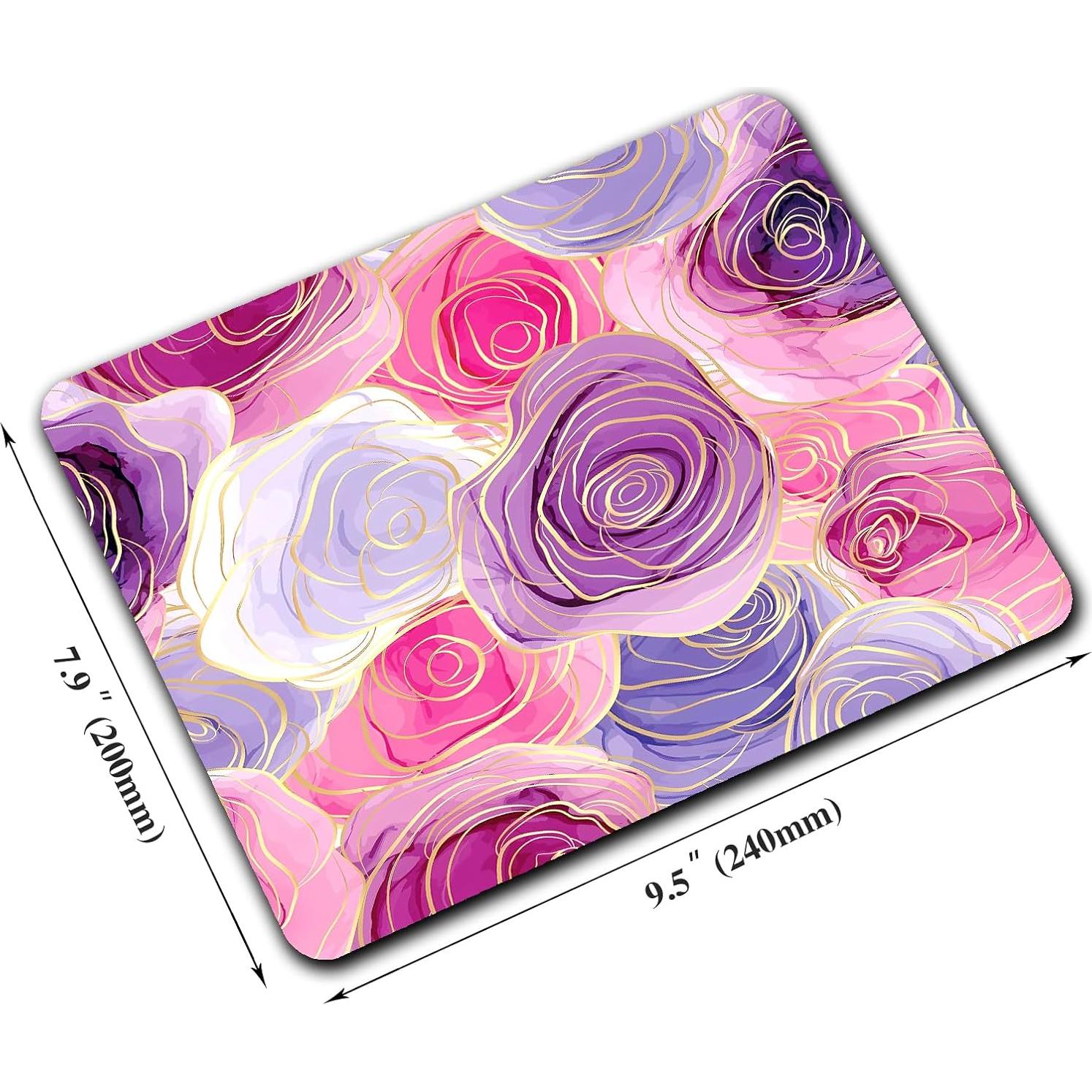 Alfombrilla de Ratón Floral Rosa Purpura EASTSMOOTH 24x20 cm