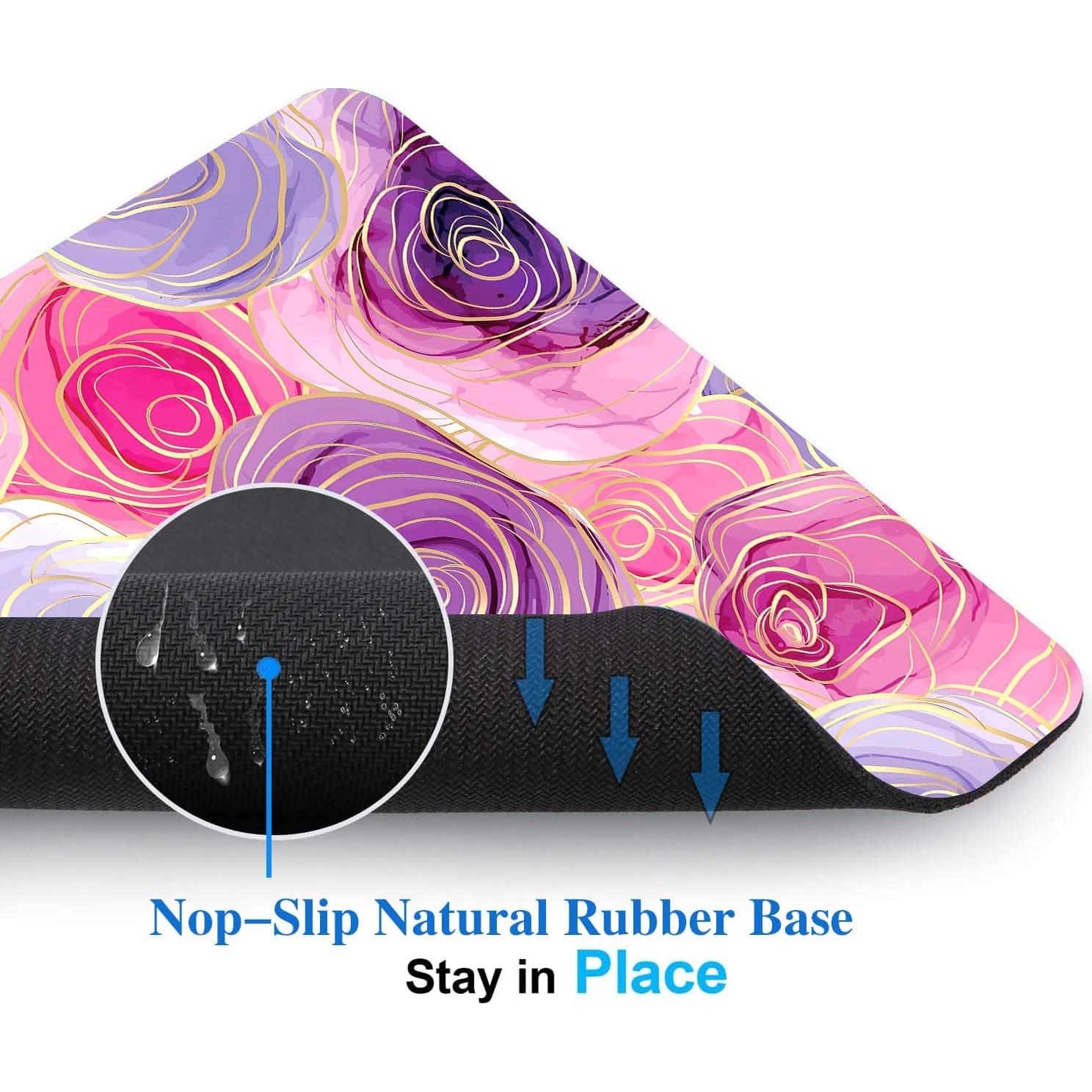 Alfombrilla de Ratón Floral Rosa Purpura EASTSMOOTH 24x20 cm