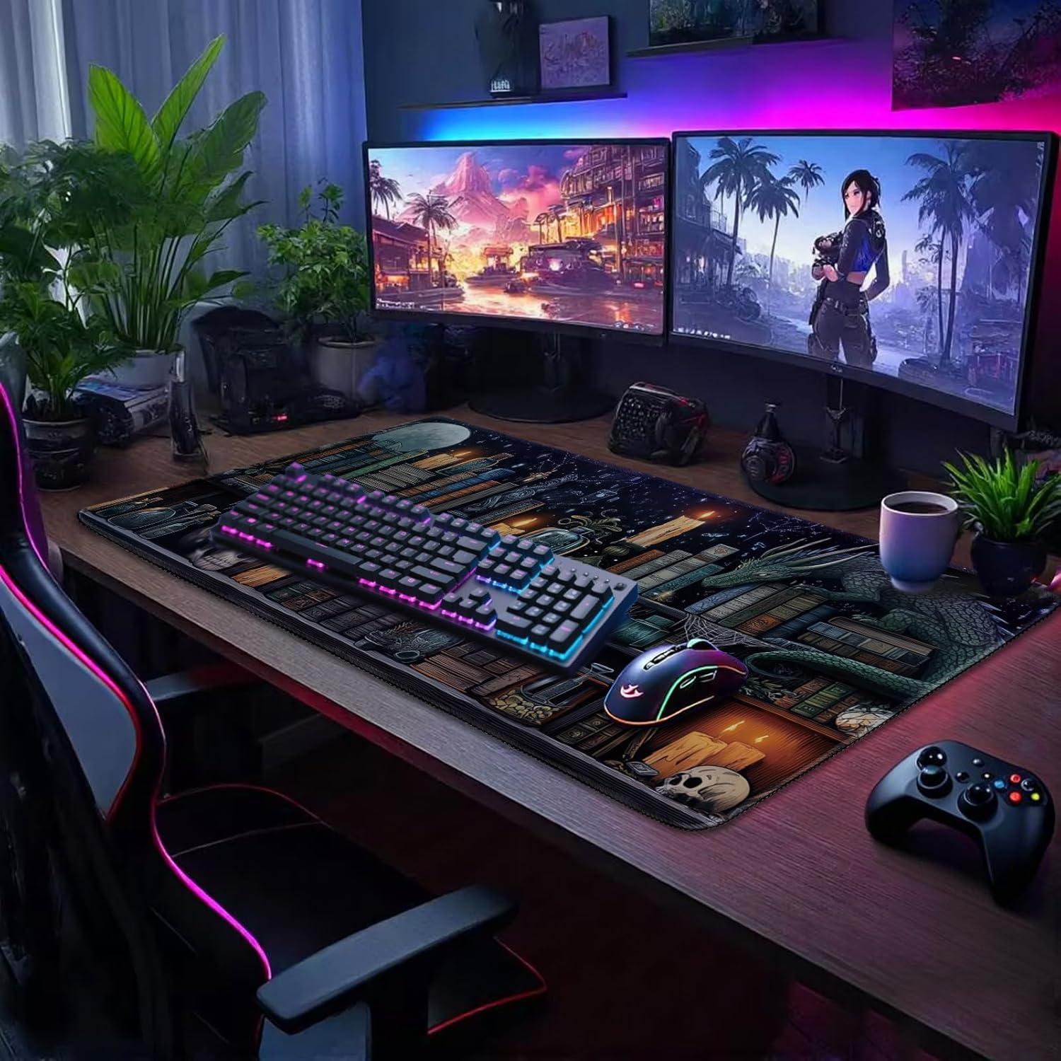 Alfombrilla de Ratón Grande Mcapirivo Biblioteca Gótica 80x40cm