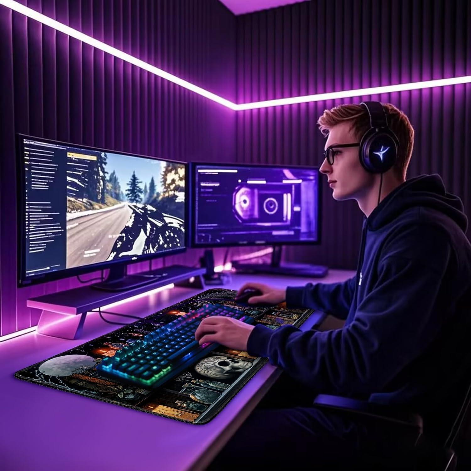 Alfombrilla de Ratón Grande Mcapirivo Biblioteca Gótica 80x40cm