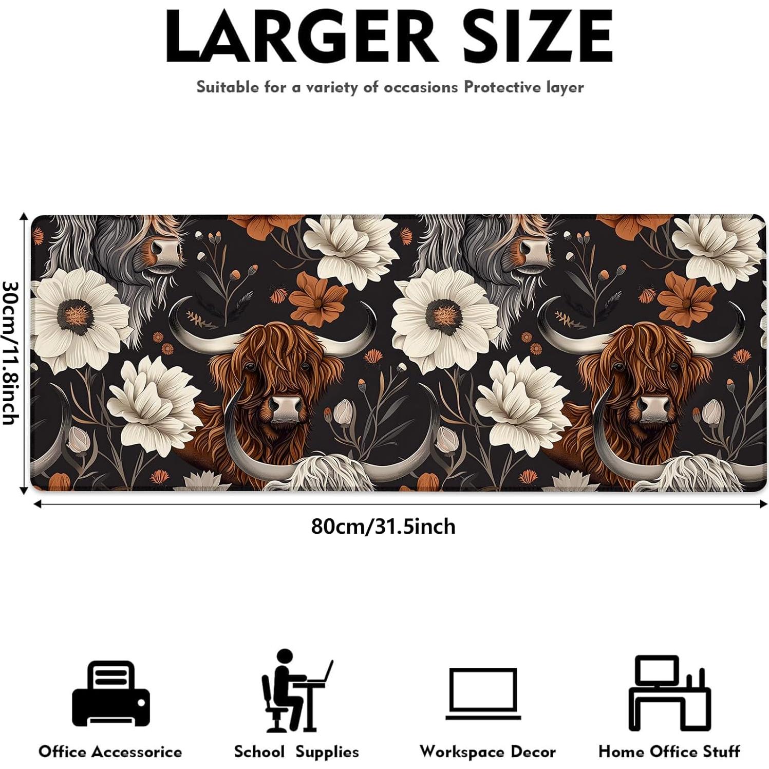 Alfombrilla de Ratón Genérico Vaca de las Tierras Altas 80x30cm