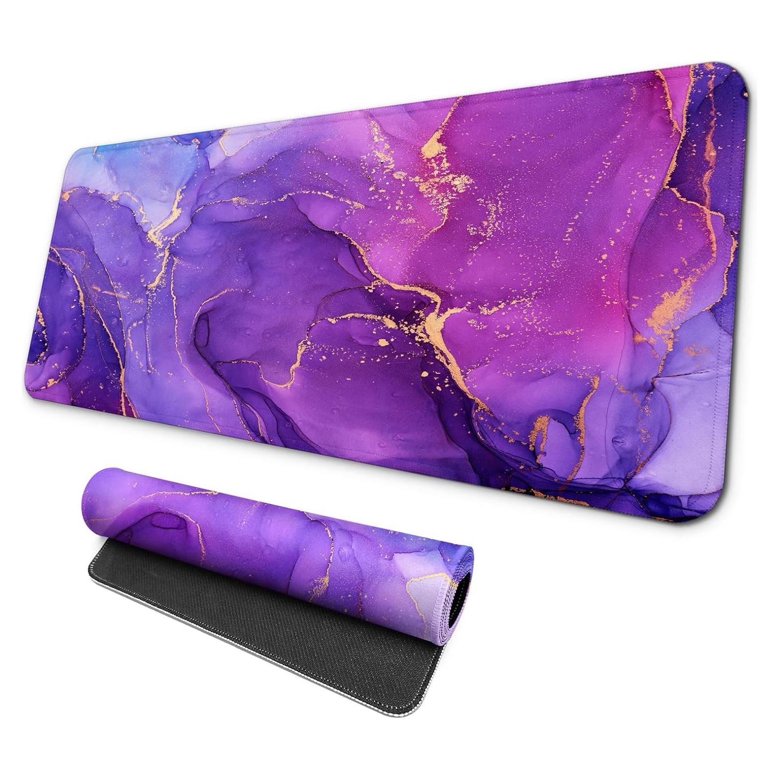 Alfombrilla de Ratón Gaming MAY FLOWER 800x300mm Mármol Púrpura