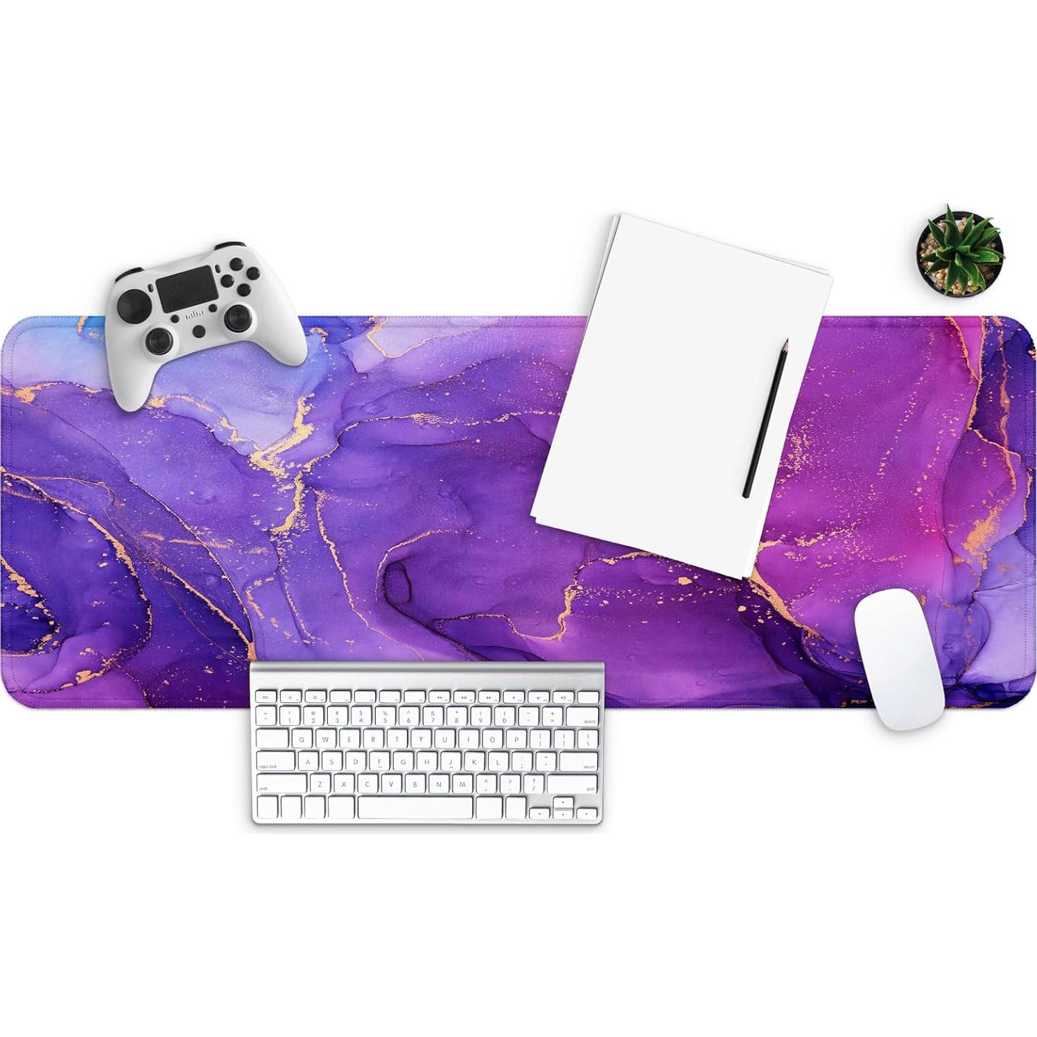 Alfombrilla de Ratón Gaming MAY FLOWER 800x300mm Mármol Púrpura