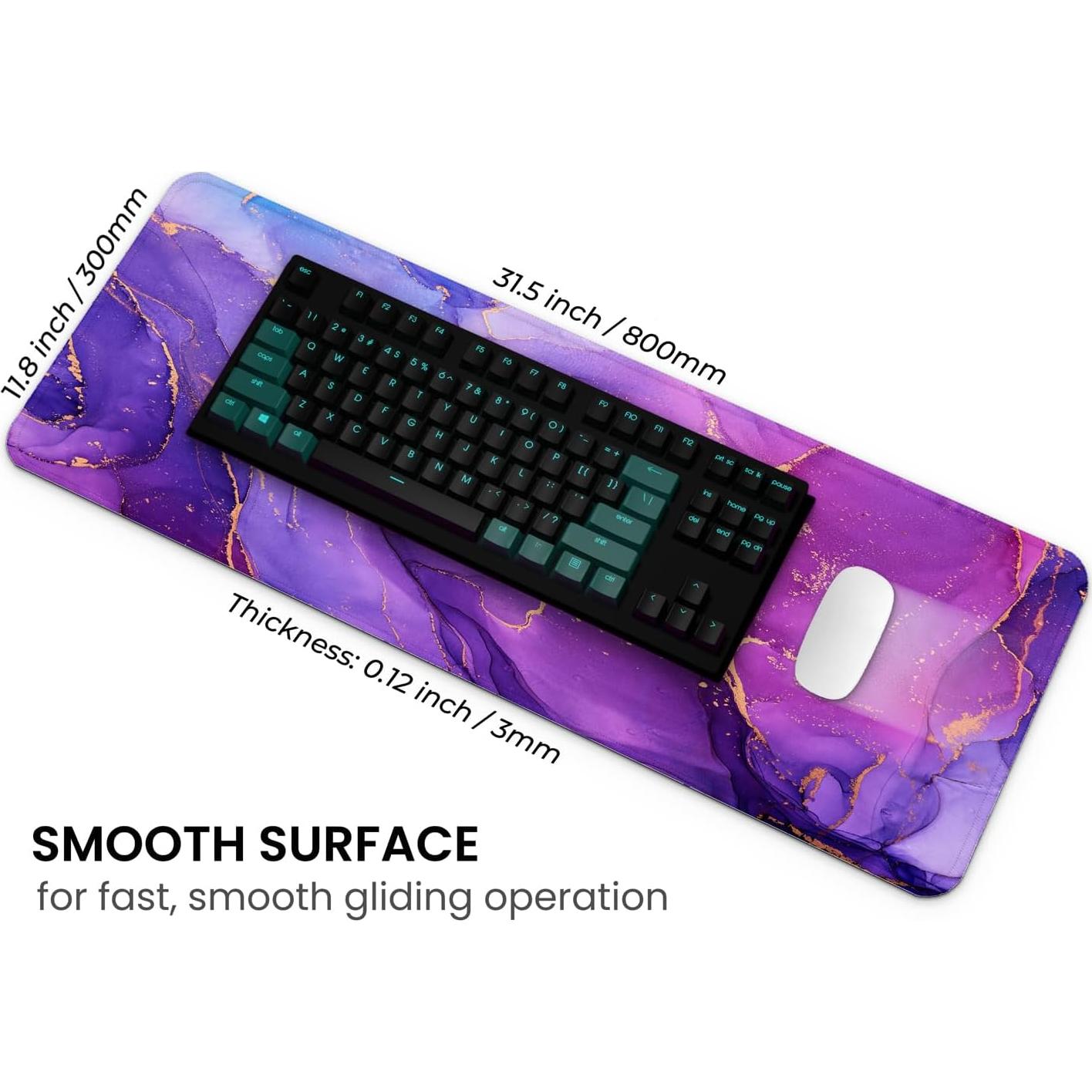 Alfombrilla de Ratón Gaming MAY FLOWER 800x300mm Mármol Púrpura