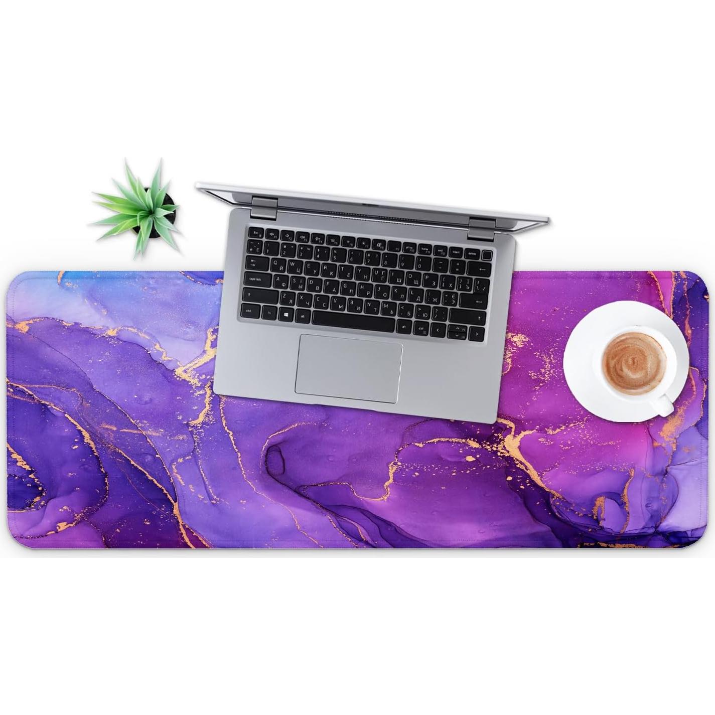 Alfombrilla de Ratón Gaming MAY FLOWER 800x300mm Mármol Púrpura