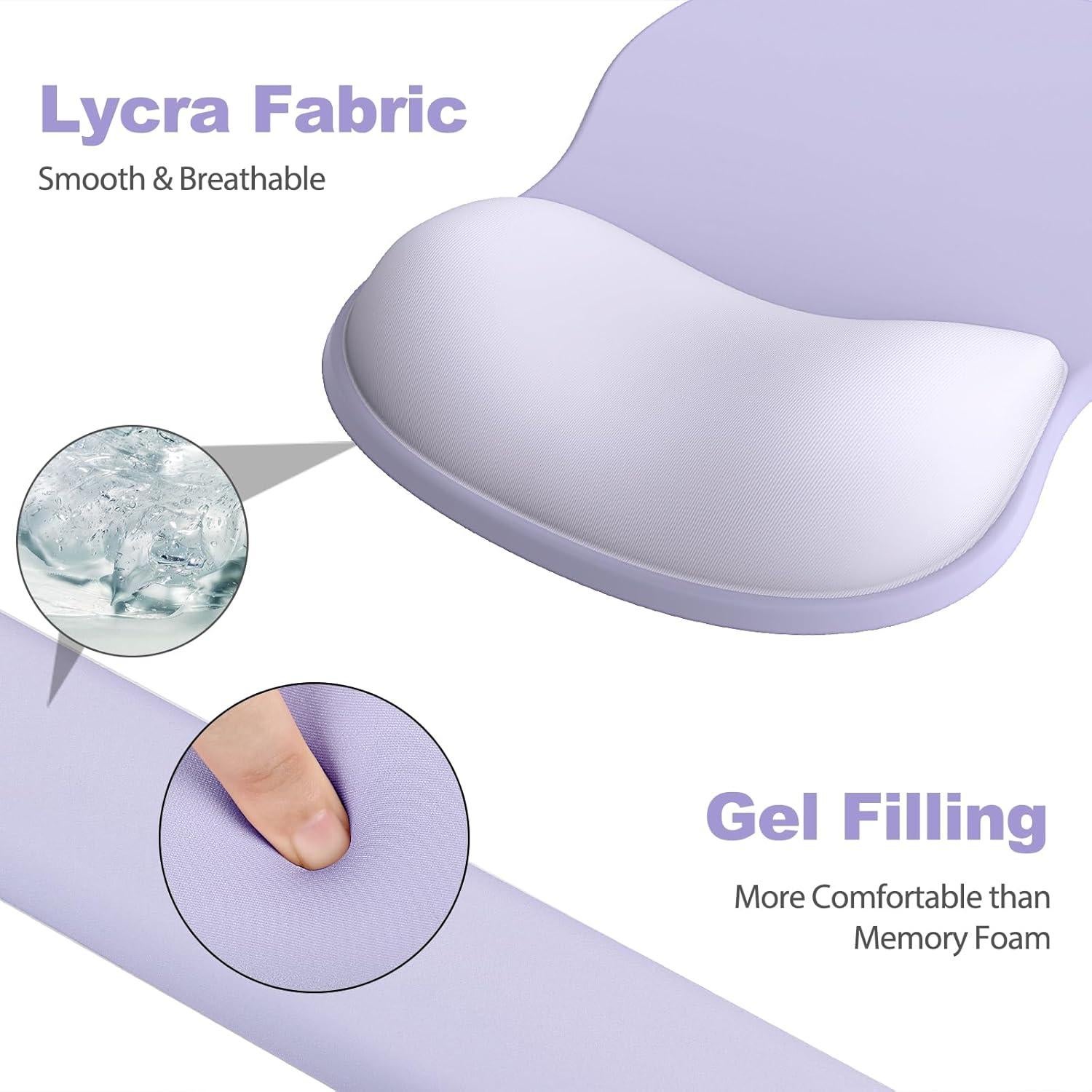 Alfombrilla Ergonómica G JGOO con Reposamuñecas Gel Púrpura