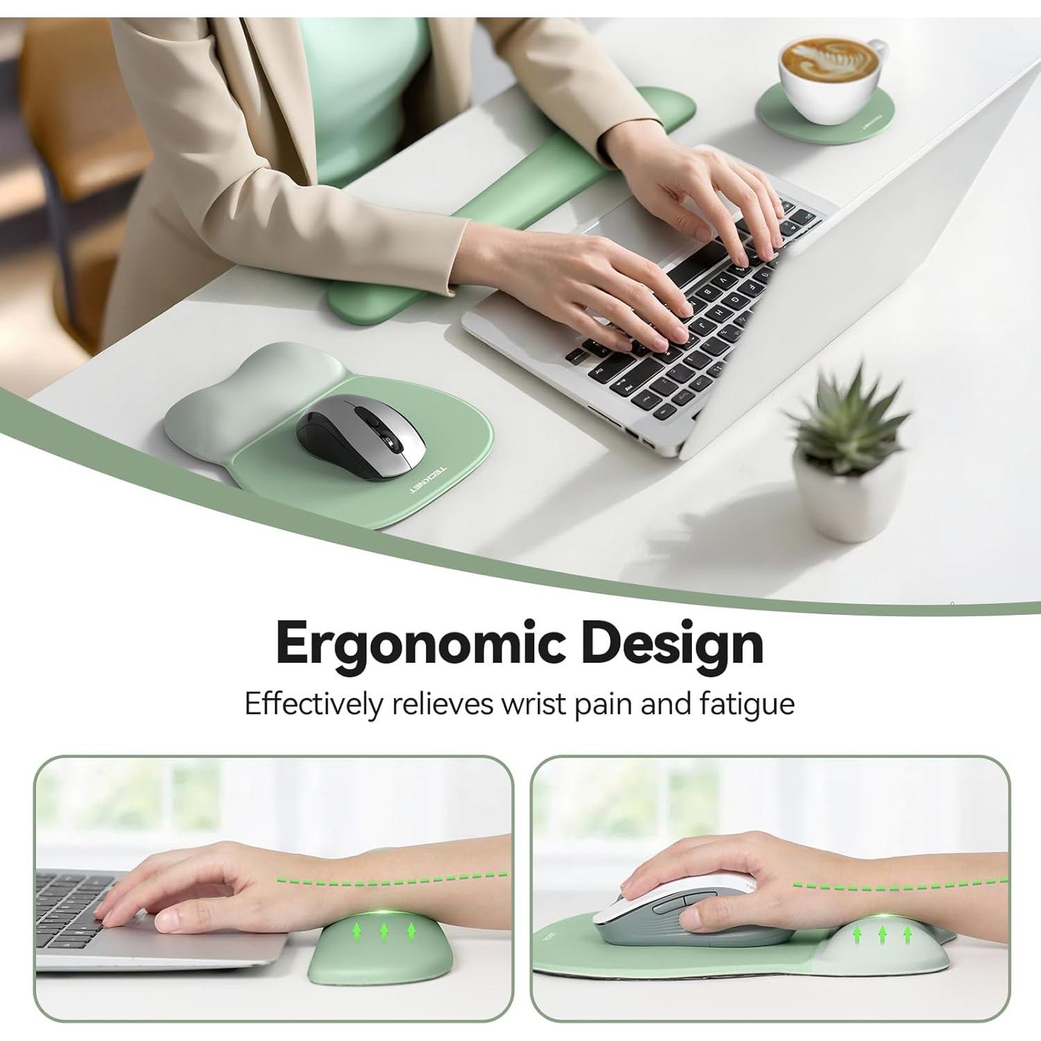 Conjunto de Alfombrilla de Ratón y Teclado TECKNET Verde