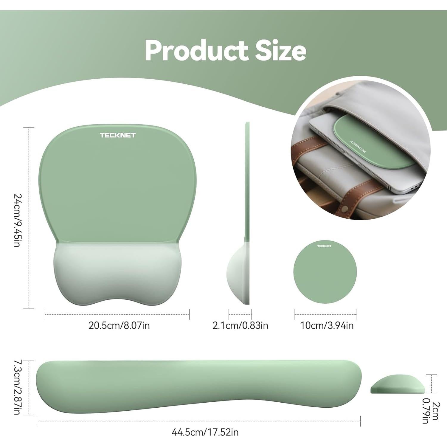 Conjunto de Alfombrilla de Ratón y Teclado TECKNET Verde