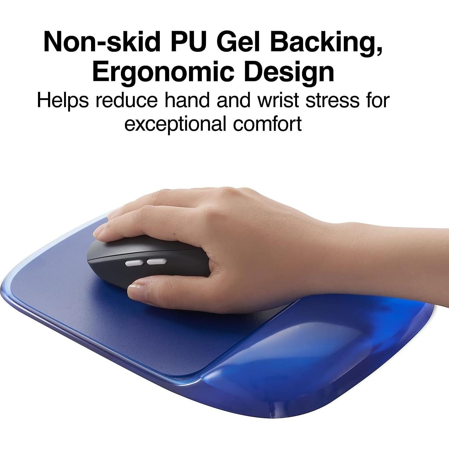 Almohadilla de Ratón con Reposamuñecas Gel STAPLES Azul 25.4x18.4 cm