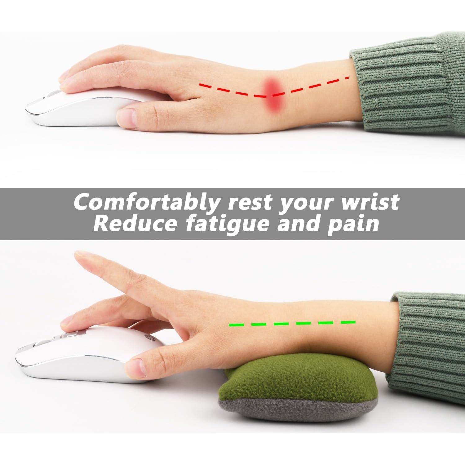 Descanso de Muñeca Ergonómico CandoCraft Verde 15.5x10.9 cm