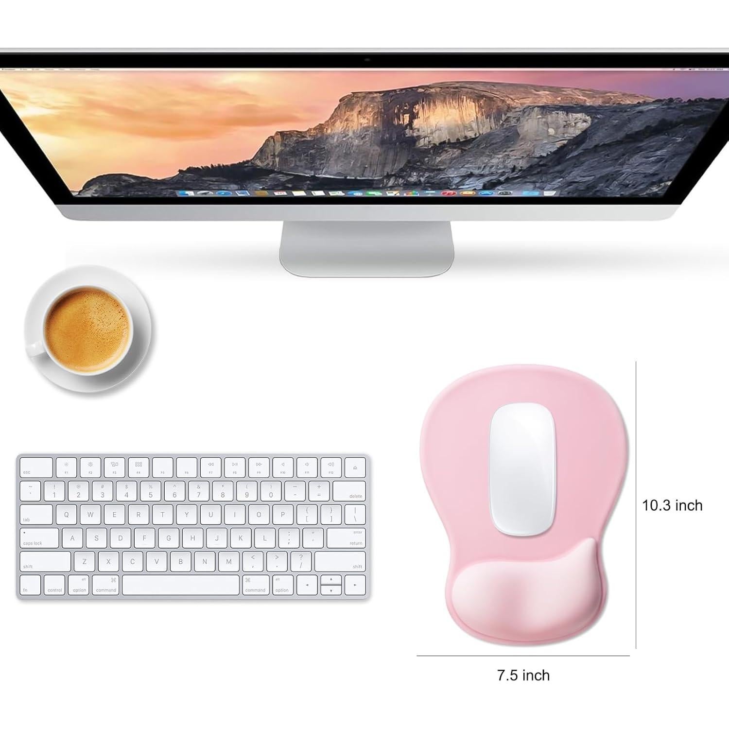 Almohadilla de Muñeca de Gel JIKIOU Ergonómica Rosa Puro