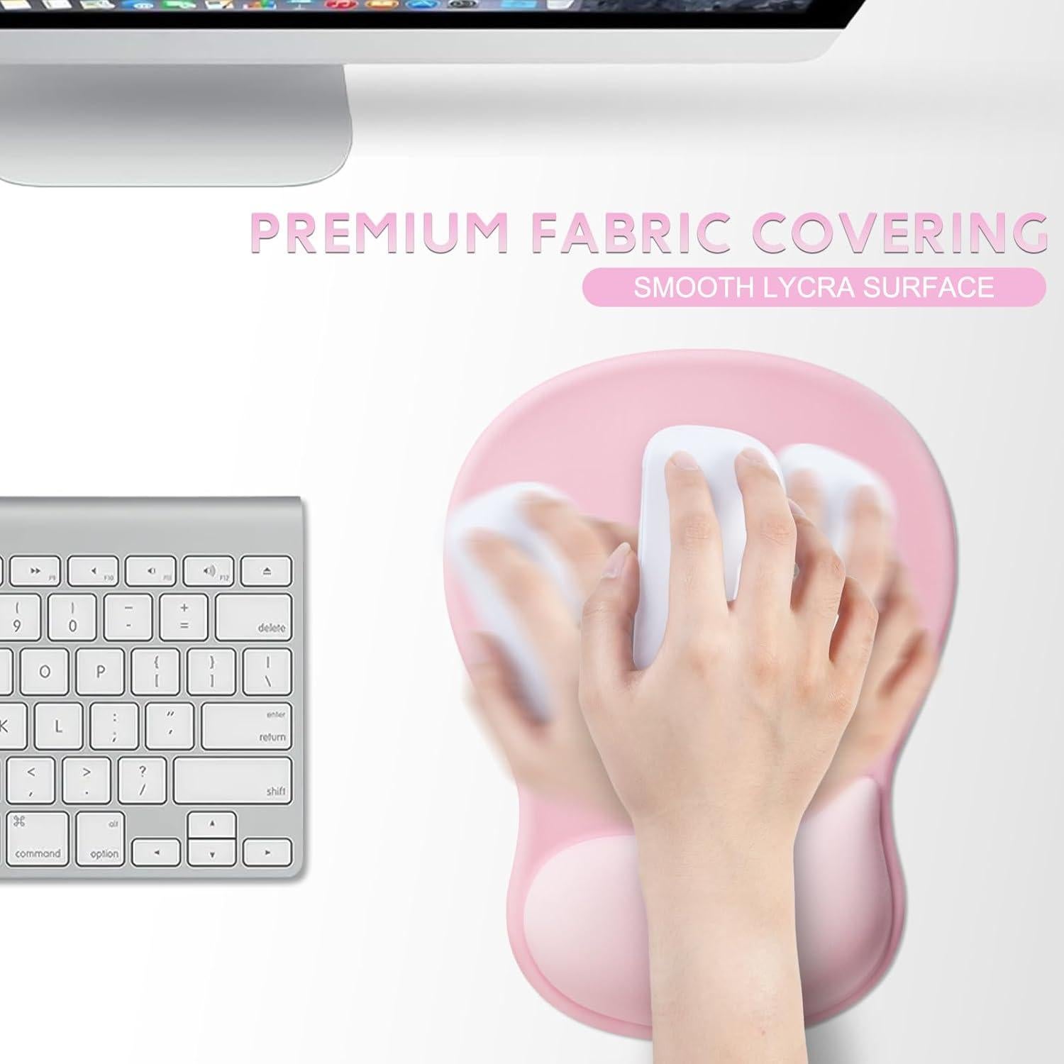 Almohadilla de Muñeca de Gel JIKIOU Ergonómica Rosa Puro